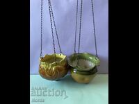 Ghivece suspendate vintage cu marcaje