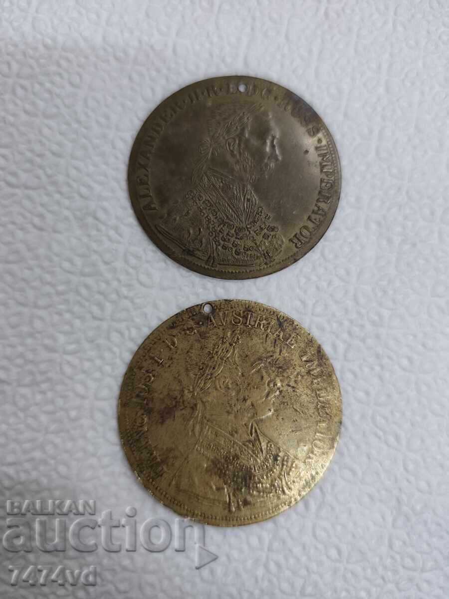 2 Large brass jewelry pendants