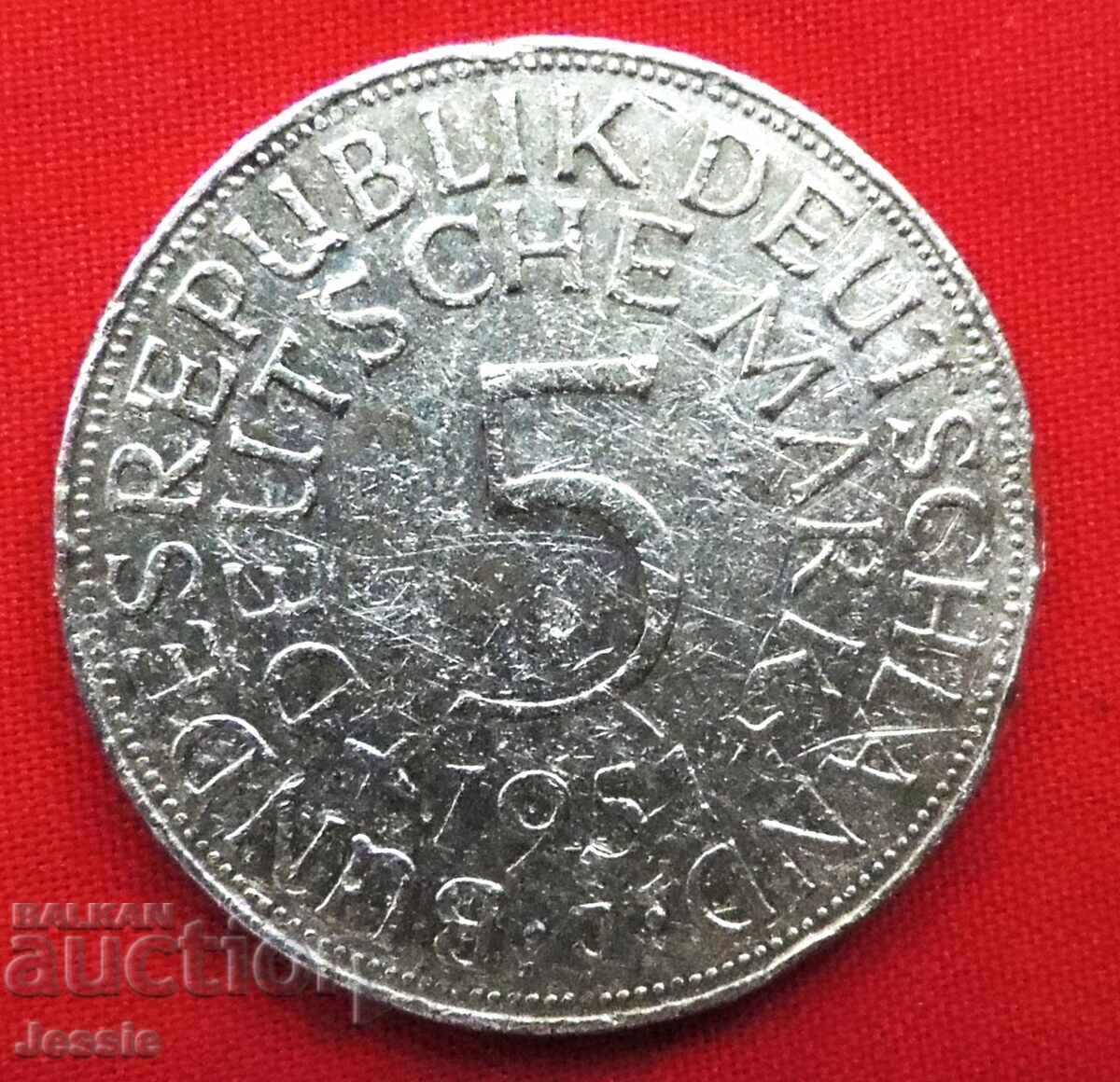 5 mărci 1951 J