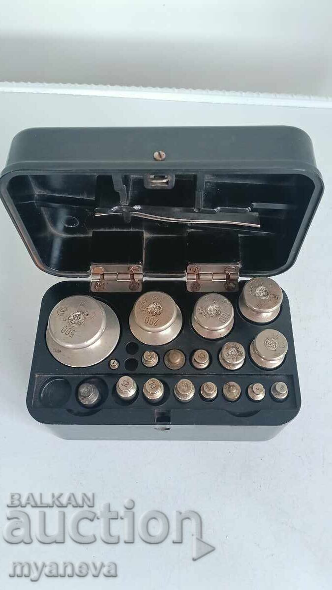 Vintage σετ ορειχάλκινης ζυγαριάς με σταθμά - 6 Vintage σετ ορειχάλκινης ζυγαριάς με σταθμά - 6