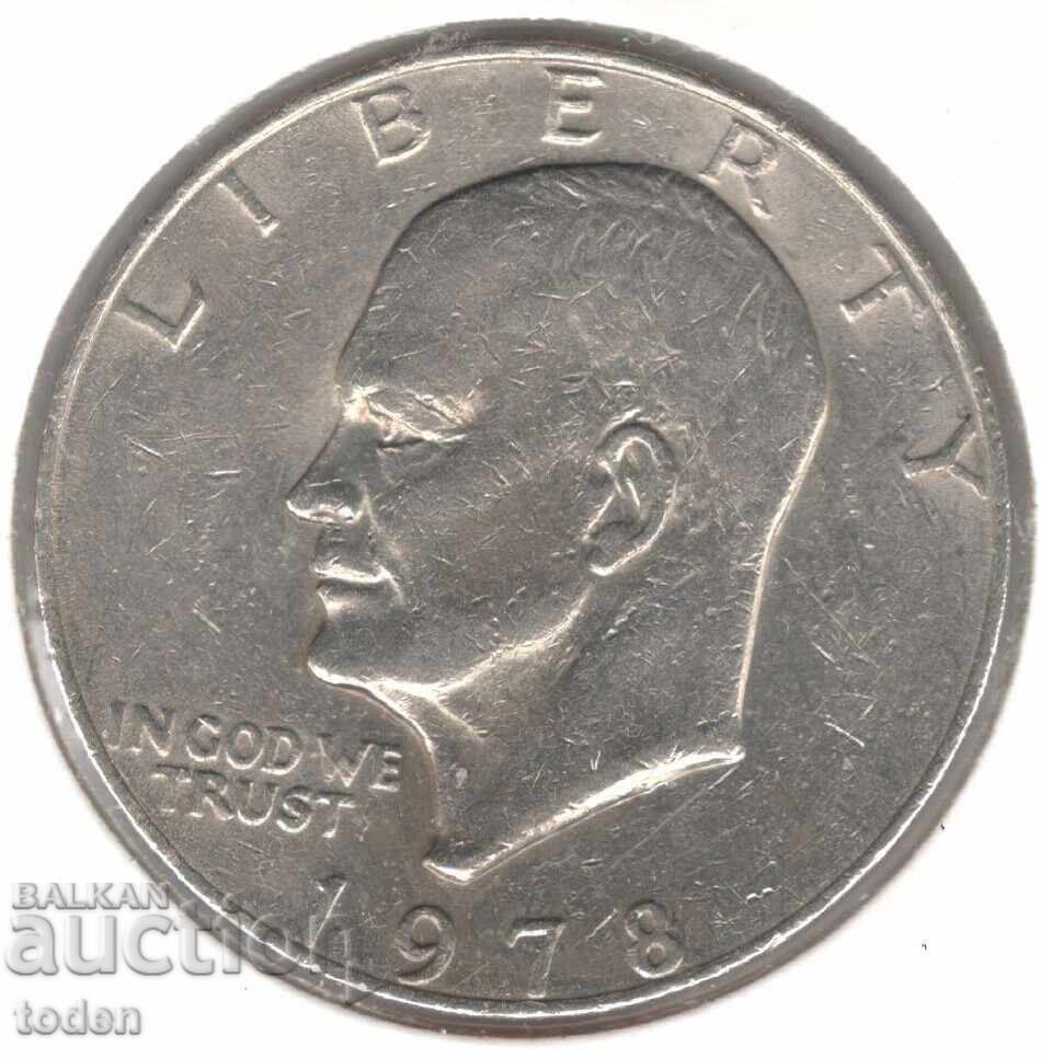 Ηνωμένες Πολιτείες-1 Δολάριο-1978 D-KM# 203-Δολάριο Αϊζενχάουερ με τιμή € 4.00 | 7.82 BGN