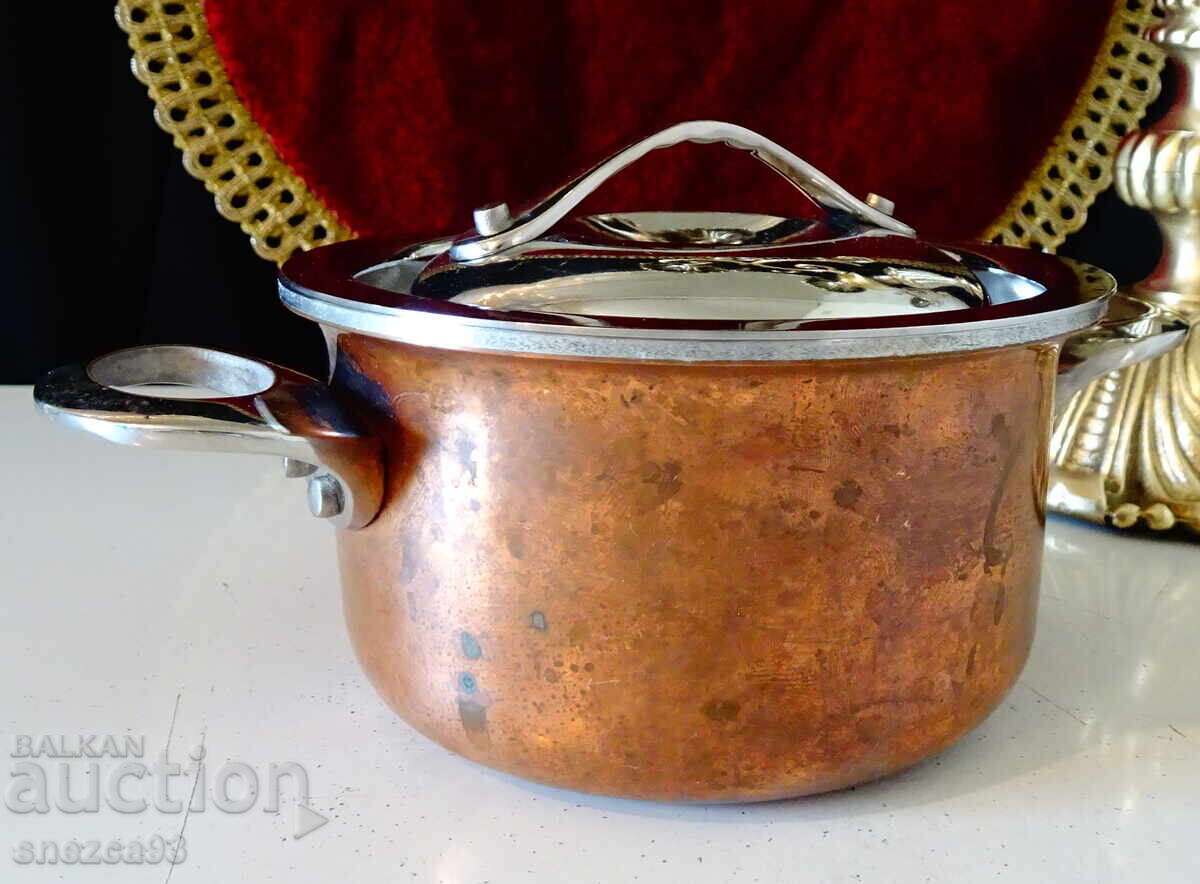 Oală suedeză din cupru Patina, cu etichetă - 5