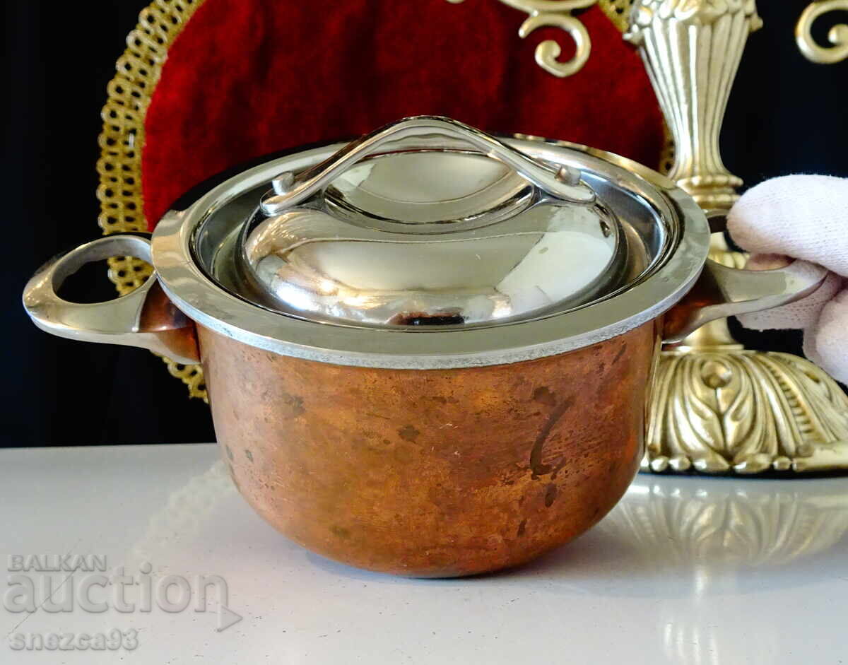 Oală suedeză din cupru Patina, cu etichetă