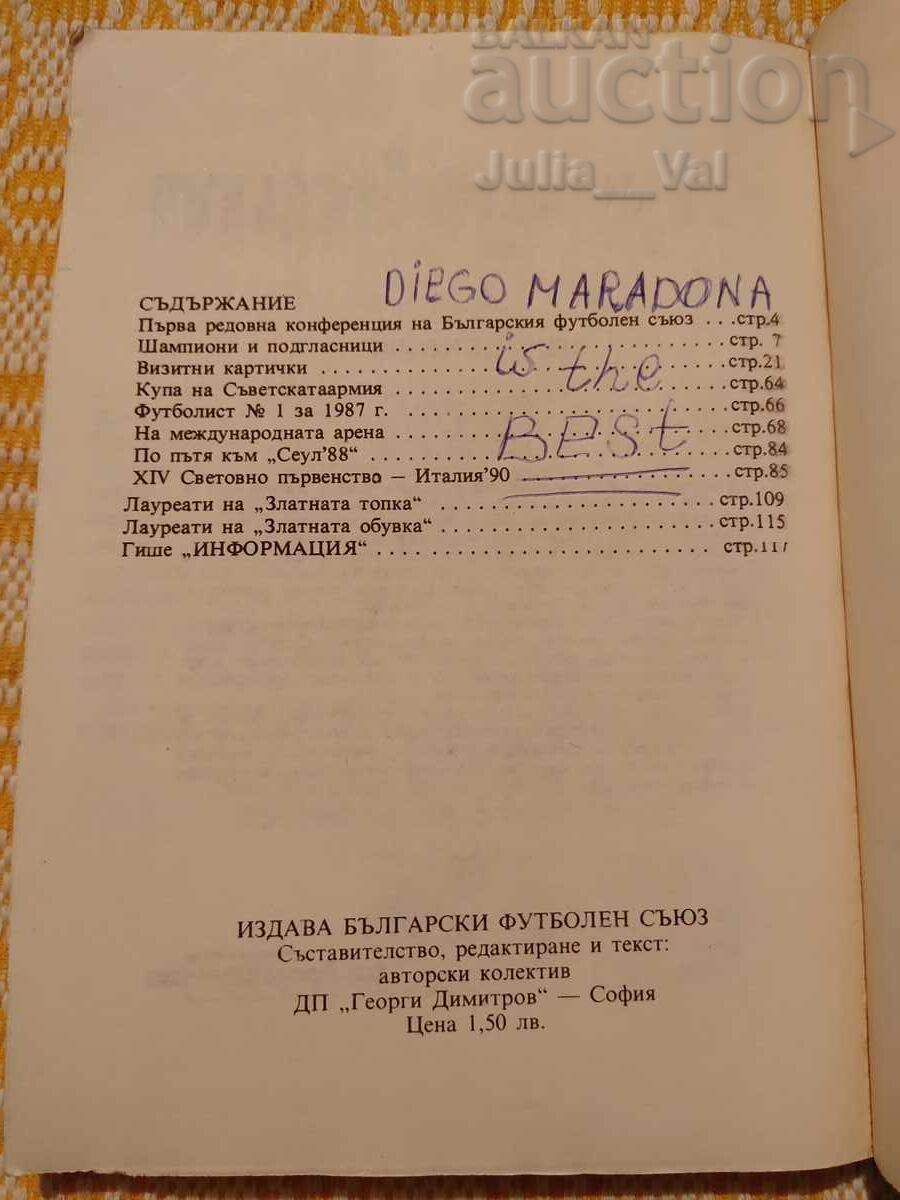 Auction  Football ⚽ 1988 ⚽ from 0.01 cents