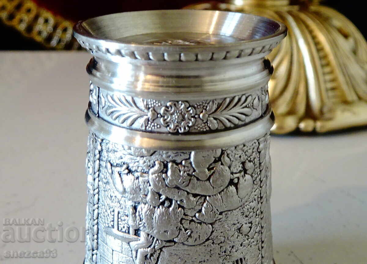 Калаена чаша за ракия с пастирски картини. - 5