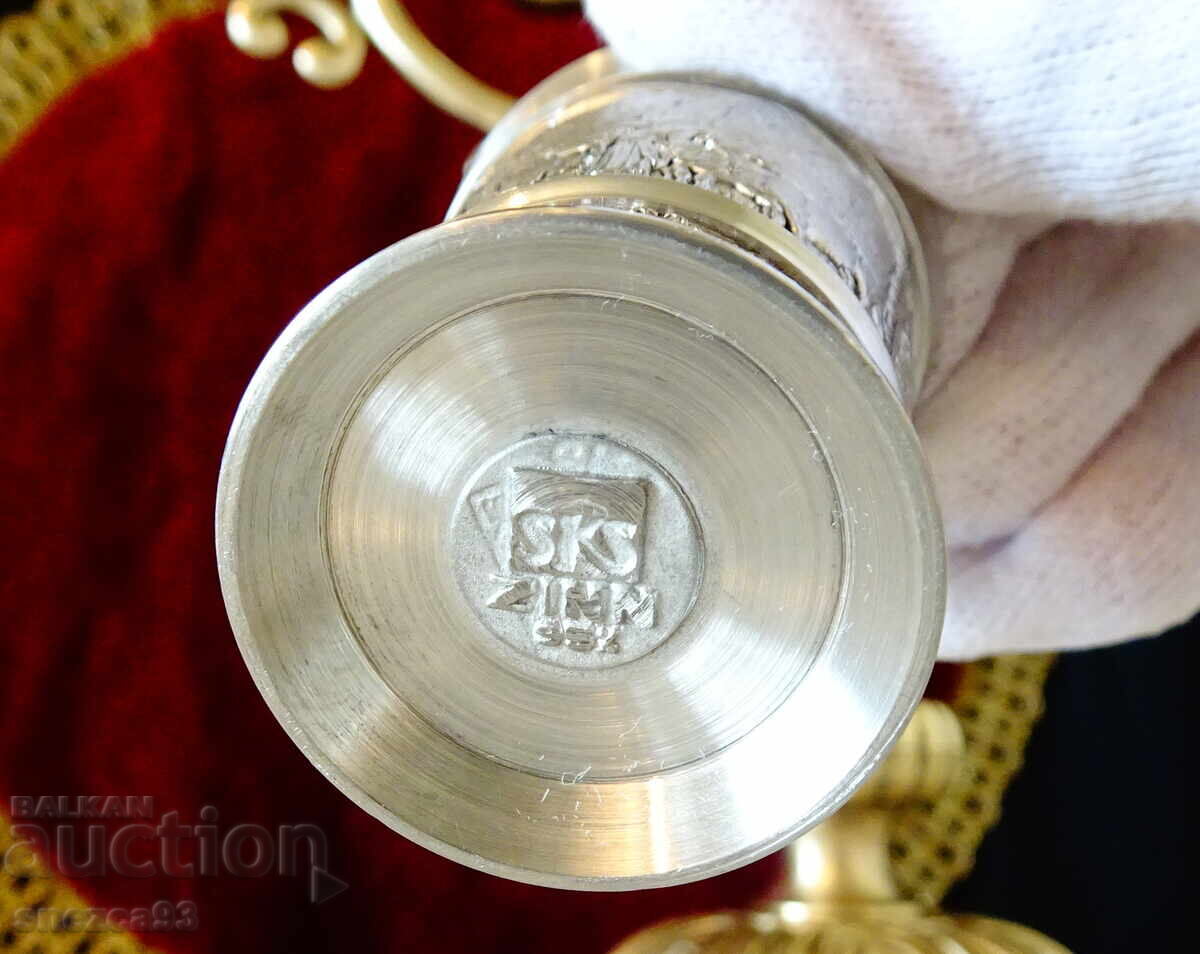 Калаена чаша за ракия с пастирски картини. - 6