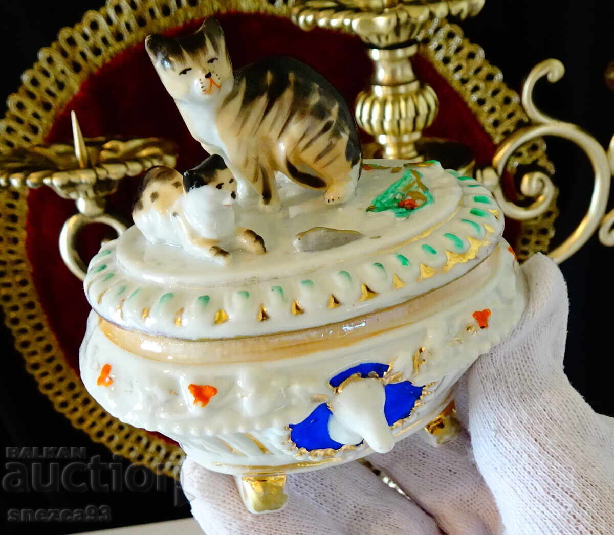 Cutie de bijuterii din porțelan Conta & Boehme, pisici, cerb - 7