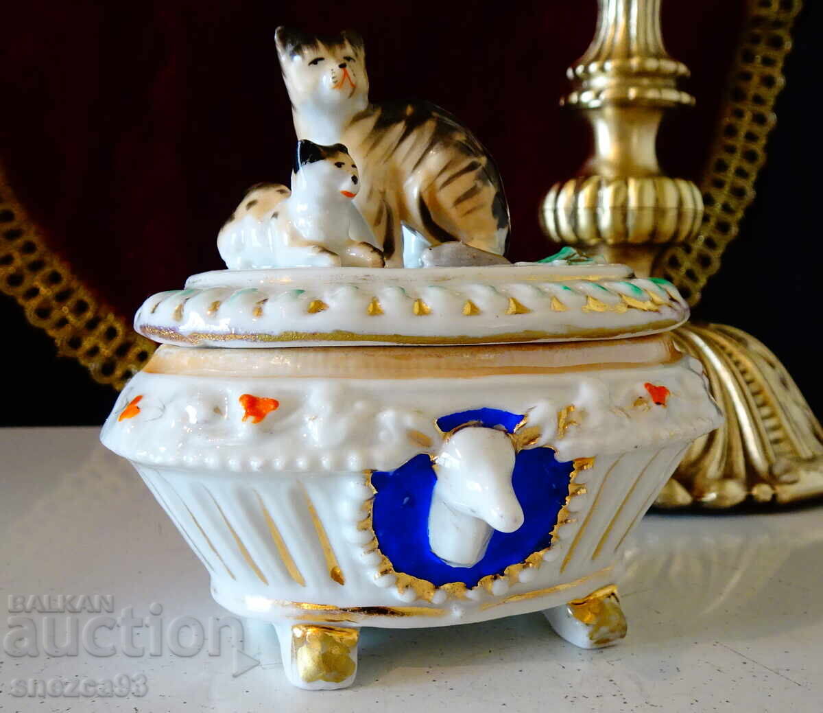 Cutie de bijuterii din porțelan Conta & Boehme, pisici, cerb