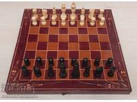 Шах и табла фигури и пулове дърво за ценители 32см