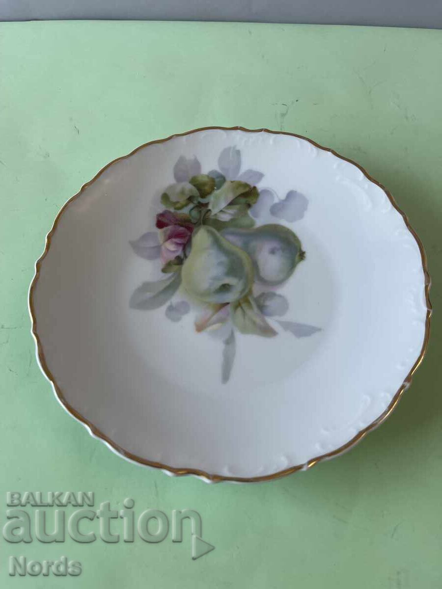 Porcelain plate with markings with price € 0.01 | 0.02 BGN