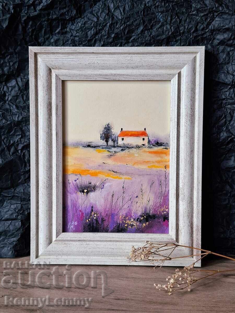 Летен ден, пастелна картина, оригинал с цена € 30.00 | 58.68 лв.