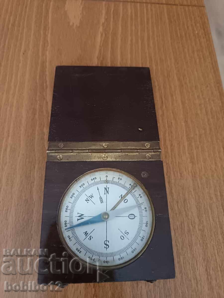 Αντίκα πυξίδα σε πτυσσόμενη ξύλινη θήκη - 5