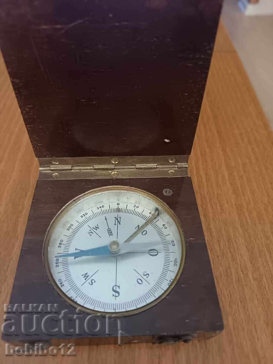 Αντίκα πυξίδα σε πτυσσόμενη ξύλινη θήκη - 6