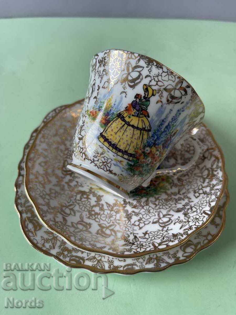 Beautiful English triple tea set with price € 0.01 | 0.02 BGN