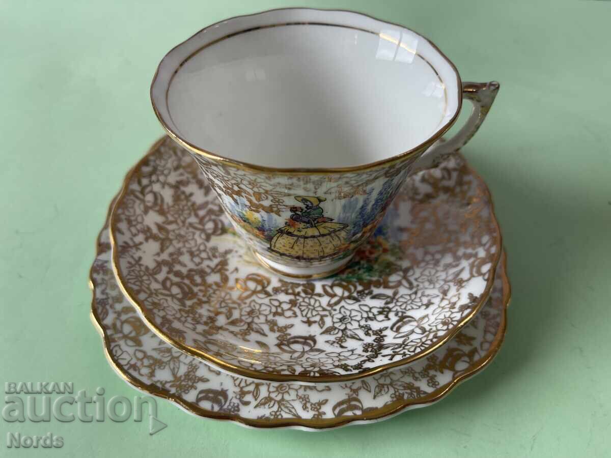 Beautiful English triple tea set with price € 0.01 | 0.02 BGN