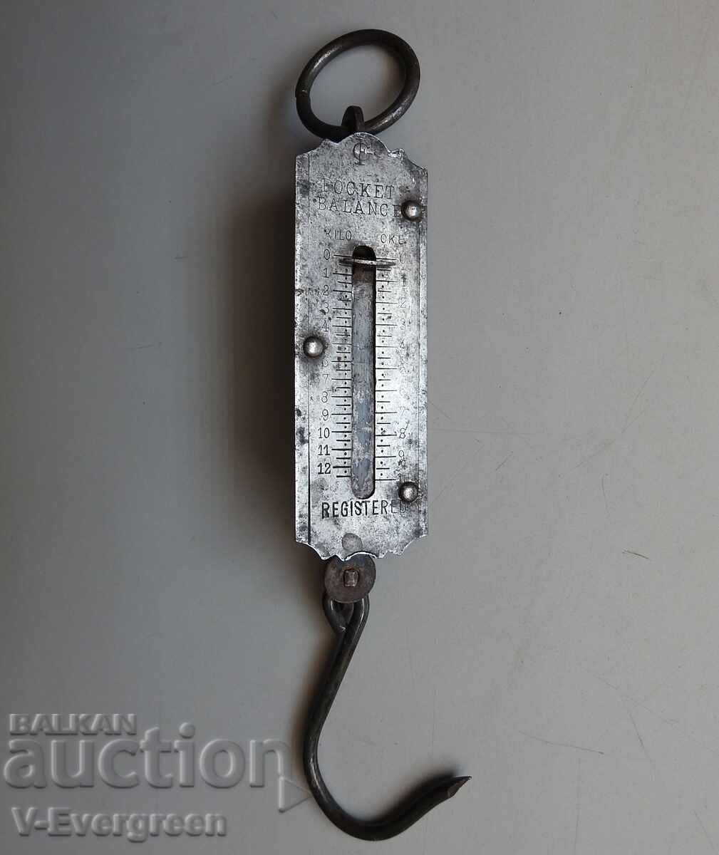Αρχαία οθωμανική ζυγαριά με ελατήριο 10 οκάδων, 12 κιλών