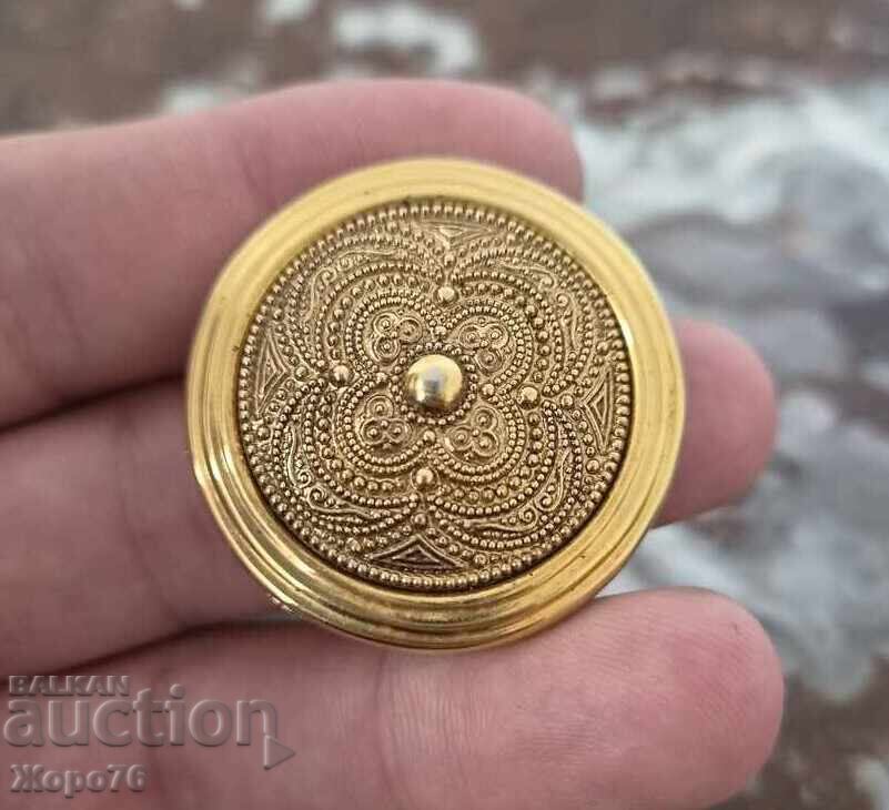 Livrarea Brosă vintage placată cu aur, Germania de Vest, stil Renaștere etruscă