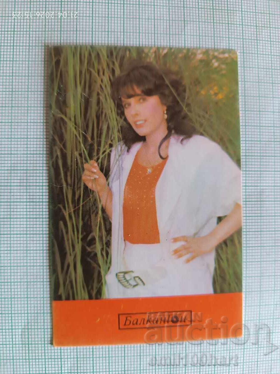 Balkanton pocket calendar Kichka Bodurova 1987