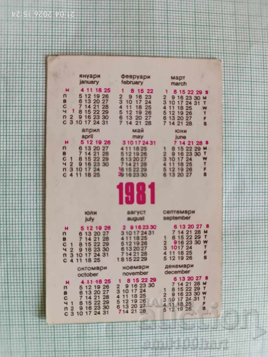 Ημερολόγιο τσέπης Moststroy Σόφια Οδοποιία 1981 με τιμή € 0.50 | 0.98 BGN