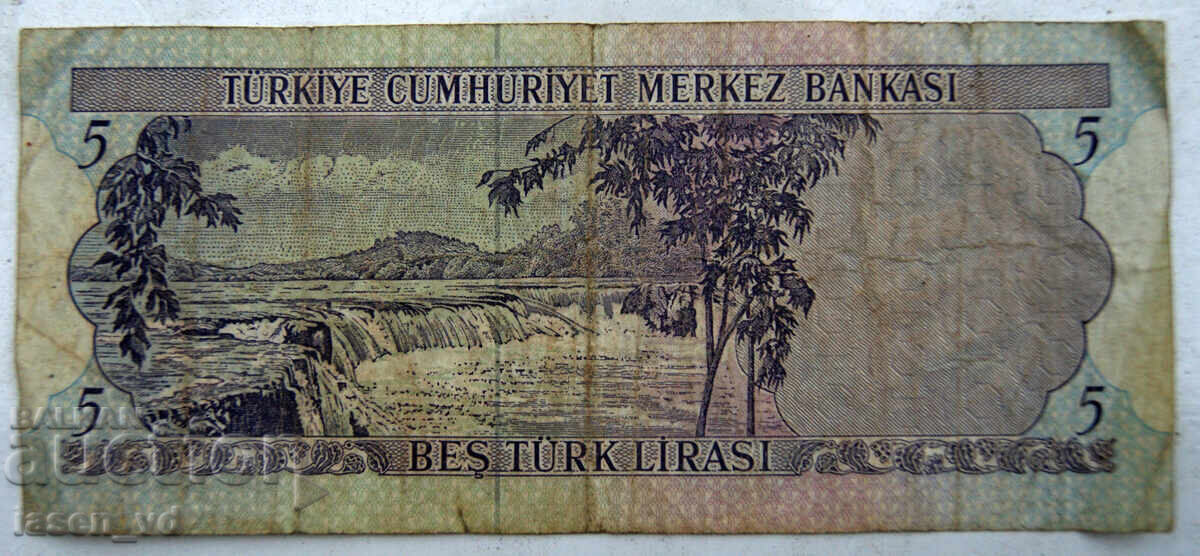 Auction  5 Lira Turkey 1970