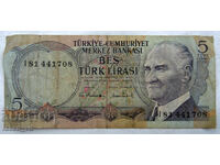 5 Lira Turkey 1970