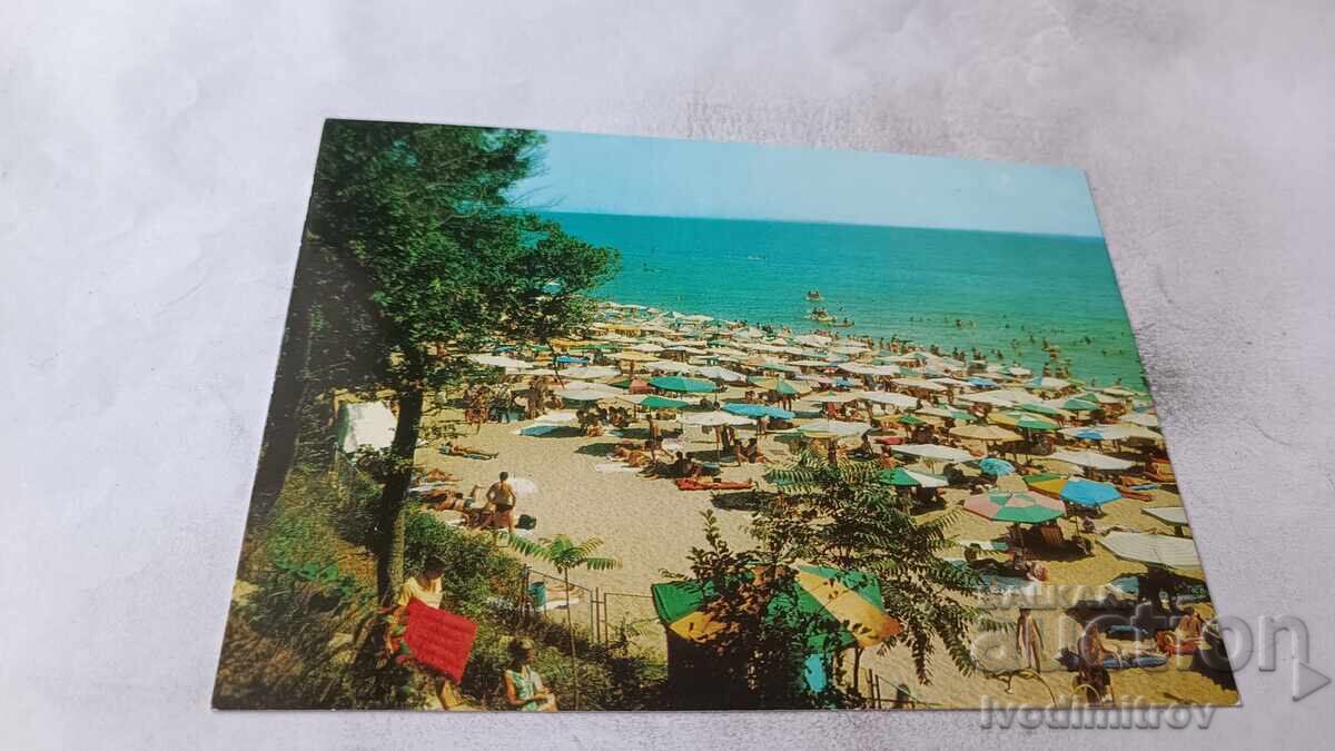 Пощенска картичка Дружба Централният плаж 1985