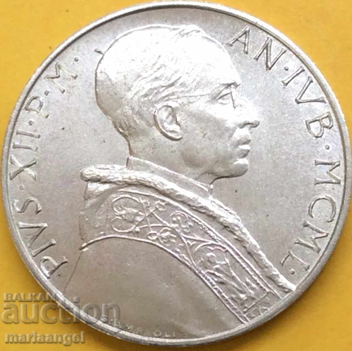 Παράδοση 2 λίρες 1950 Βατικανό Πίος XII - RARE