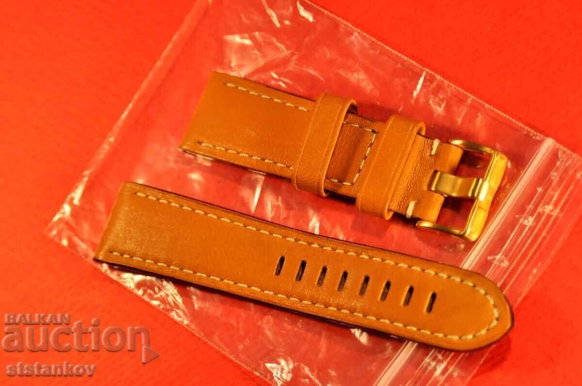 Jacques Lemans Beige leather 24 mm strap for men's watch with price € 18.00 | 35.21 BGN