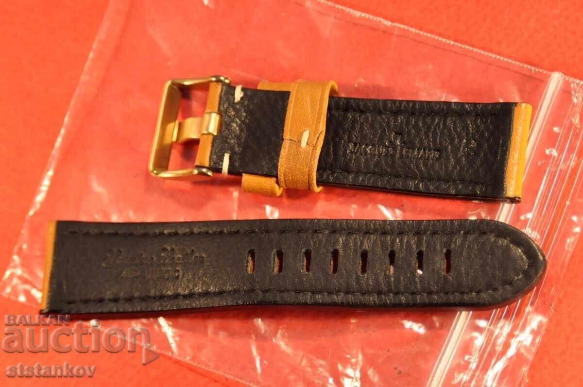 Delivery of Jacques Lemans Beige leather 24 mm strap for men's watch