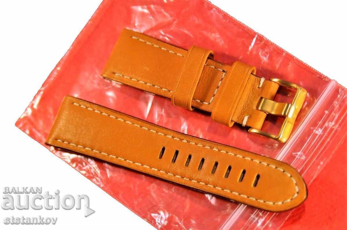 Jacques Lemans Beige leather 24 mm strap for men's watch