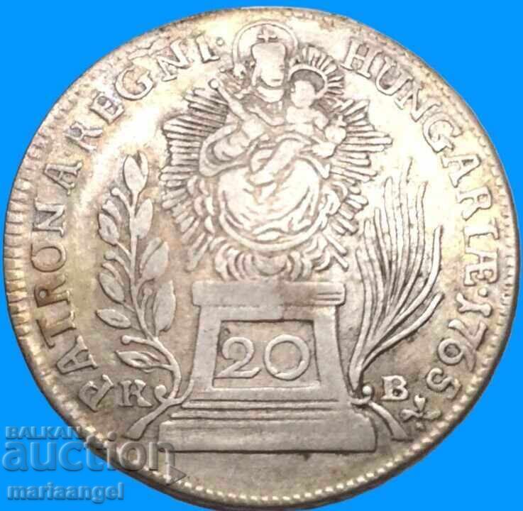 20 kreuzer 1765 Austria Patron Ungaria M. Terezia Patină cu preț € 43.00 | 84.10 BGN