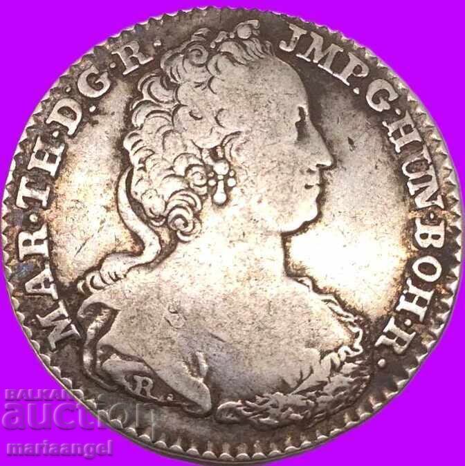 1/4 Thaler Ducaton 1752 Austria Maria Theresa silver