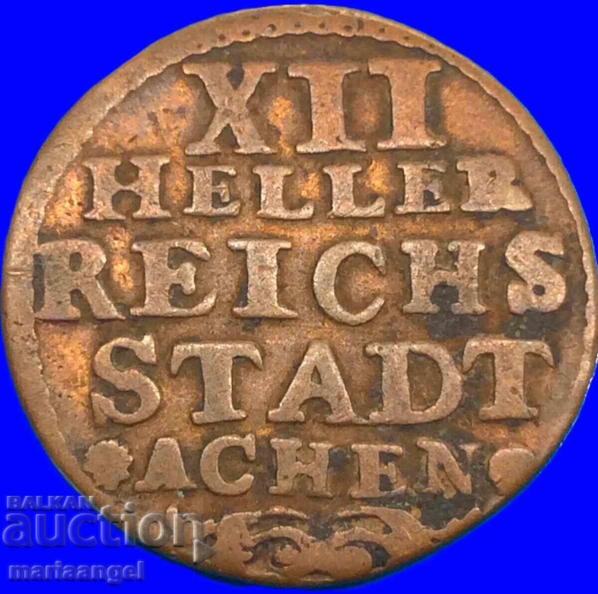 Auction  Germany Aachen 1759 12 hellers