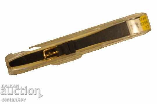 HIRSCH Μαύρο δερμάτινο λουράκι 13 mm για γυναικείο ρολόι