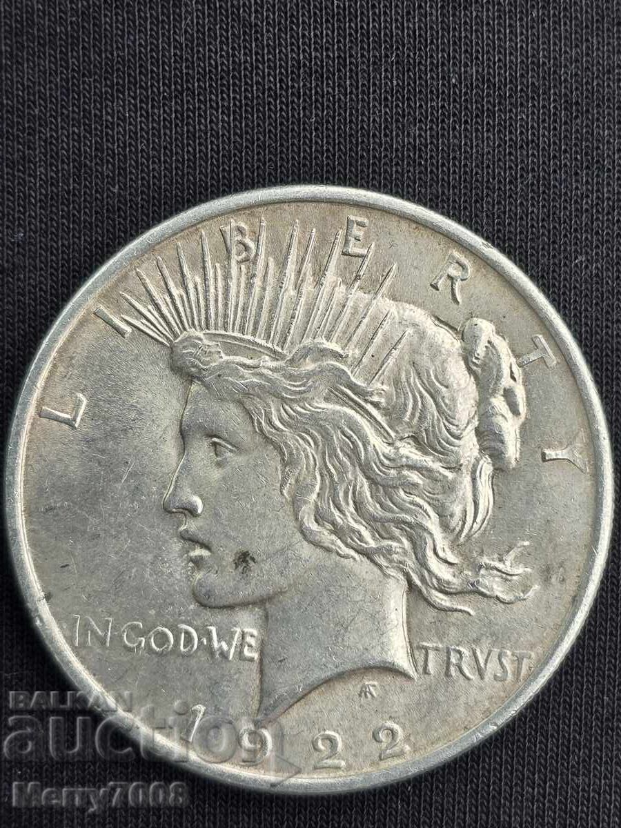 Dolar de argint Peace din 1922, compus din 90% argint - 5