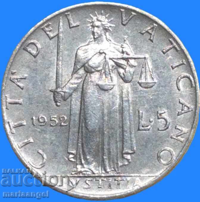 5 Лири 1952 Ватикан - 7