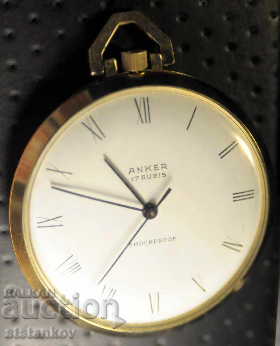 "ANKER" ~17J cal. Intex German pocket watch circa 1961 with price € 63.00 | 123.22 BGN