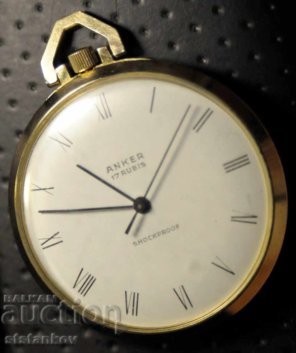 "ANKER" ~17J cal. Intex German pocket watch circa 1961