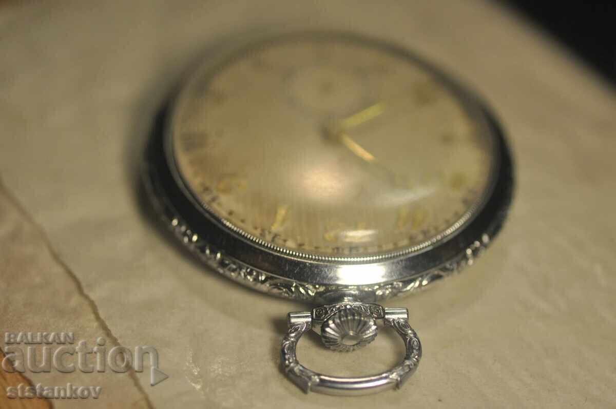 ELIME~10J Ceas de buzunar elvețian rar cu cilindru, calibru 1919 - 6