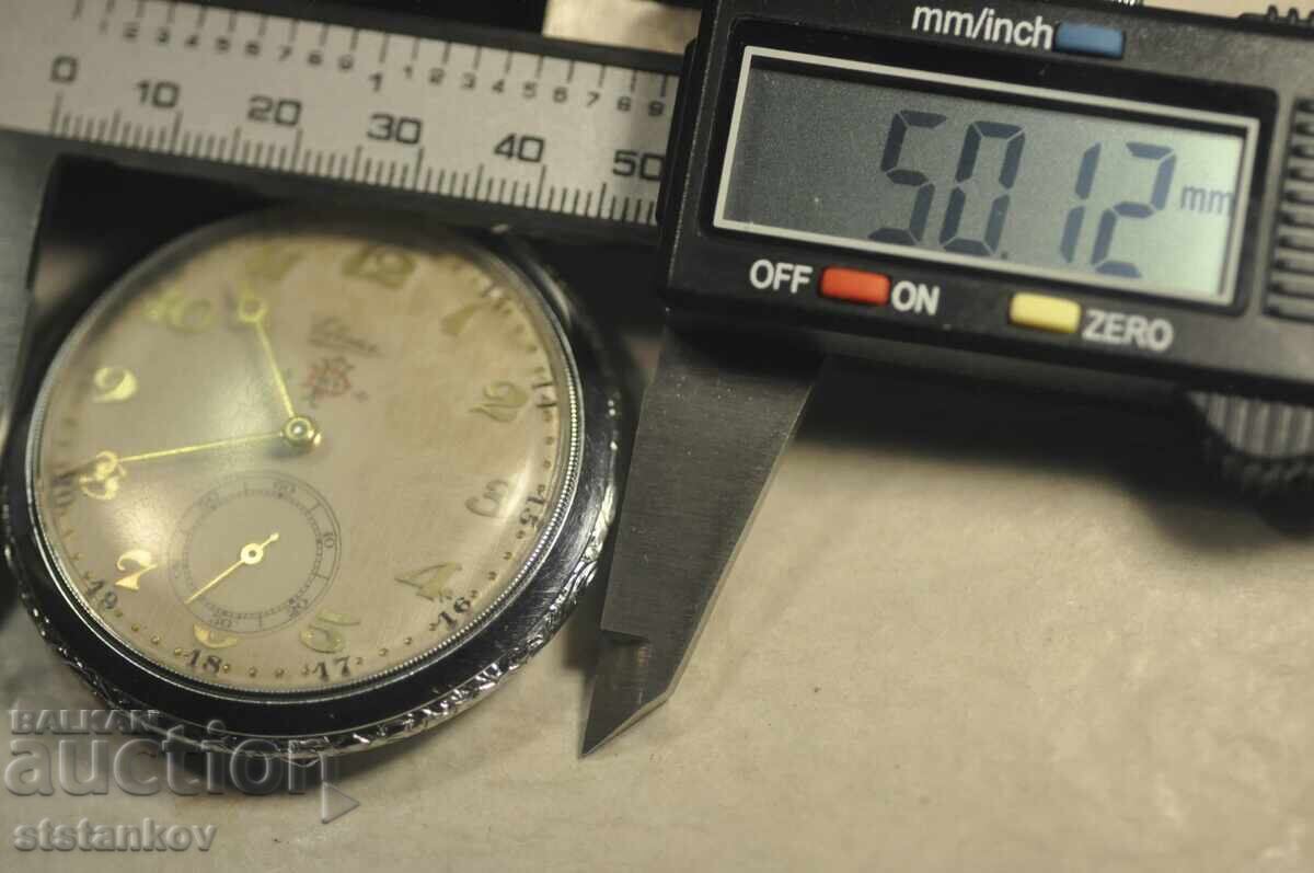 ELIME~10J Ceas de buzunar elvețian rar cu cilindru, calibru 1919 - 7