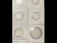 Lot of 8 Swiss silver Helvetia francs