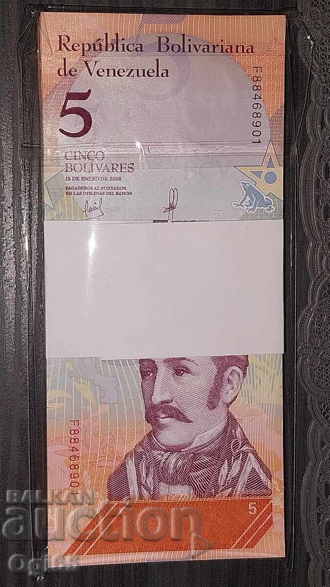 UNC Banknote from Venezuela 5 Bolivares 2018