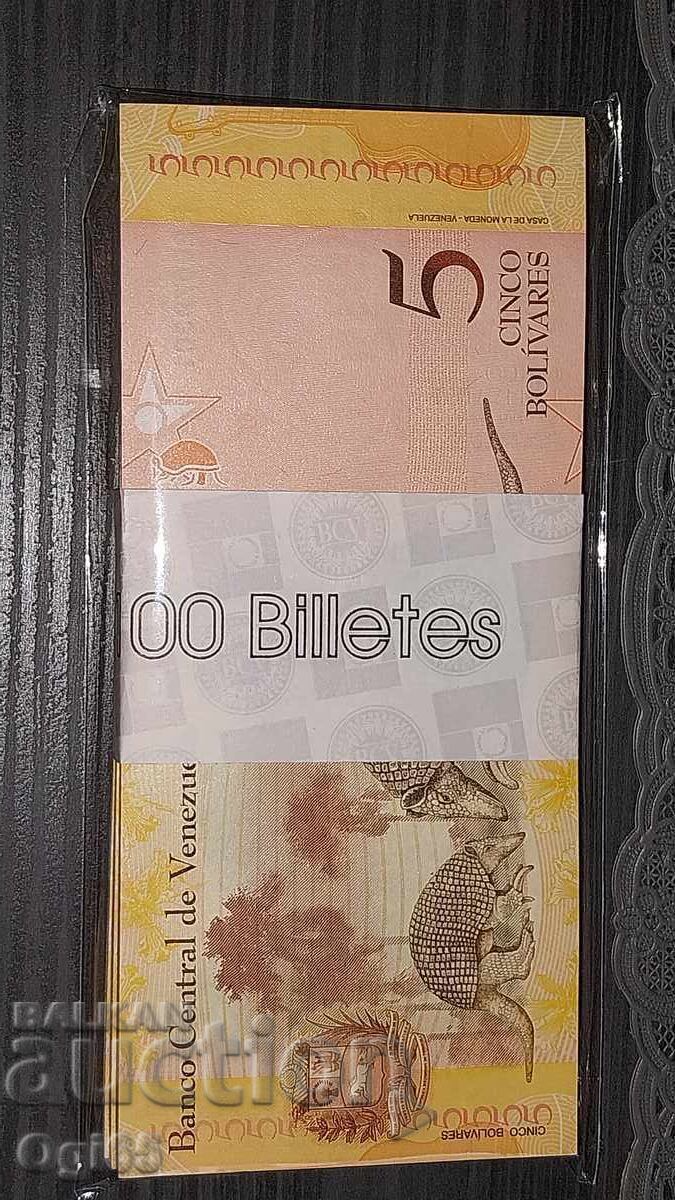 Bancnotă UNC din Venezuela 5 Bolivari anul 2011 cu preț € 1.00 | 1.96 BGN