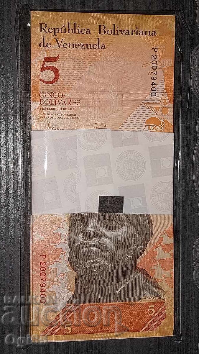 UNC Τραπεζογραμμάτιο από τη Βενεζουέλα 5 Bolívares έτους 2011