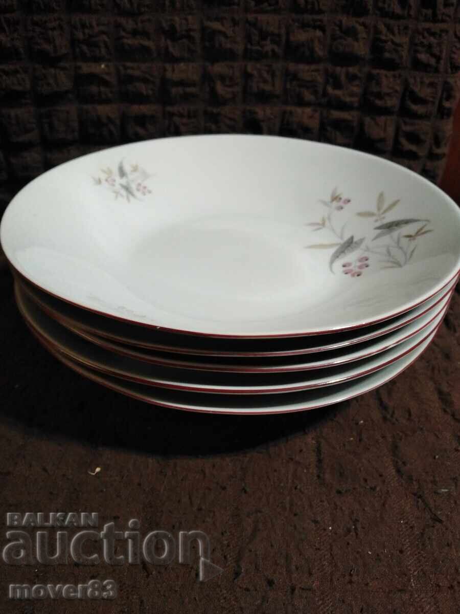 Soup plates. Porcelain. 5 pieces