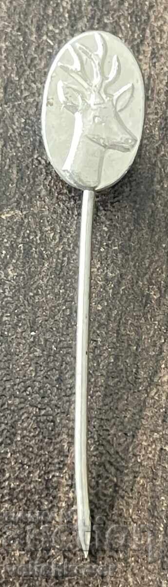 43360 Bulgaria insignă de vânătoare căprioară BLRS Uniunea Națională a Vânătorilor și Pescarilor din Bulgaria