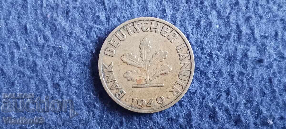 Γερμανία (ΟΔΓ) 5 πφένιχ 1949 F Τράπεζα των Κρατιδίων με τιμή € 0.69 | 1.35 BGN