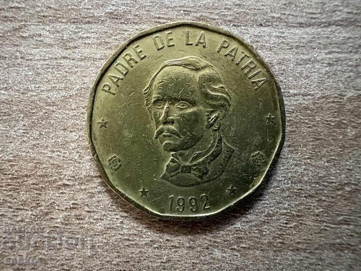 Доминиканска република - 1 песо (1992) - стар вариант с цена € 0.20 | 0.39 лв.