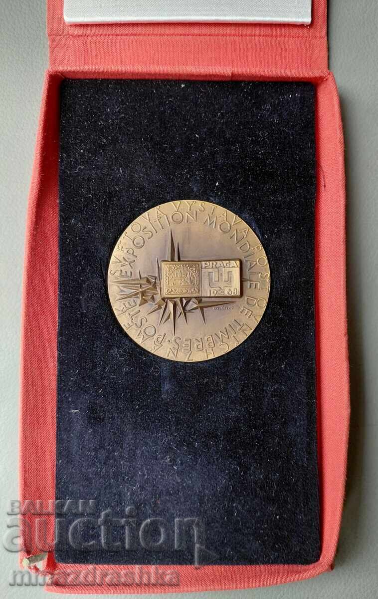 Expoziția mondială de timbre poștale „PRAGA 1968” Plachetă