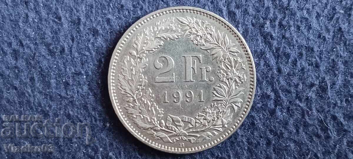 Ελβετία 2 φράγκα 1991
